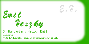 emil heszky business card